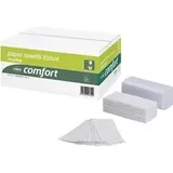 Wepa Handtuchpapier Comfort, 250 x 230 mm, naturweiss 2-lagig Tissue, V-Falzung, 100% Recycling, Volumen, Haushaltspapier, Weiss
