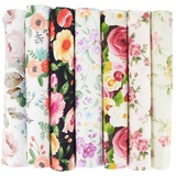 7 Stück 50 x 50 cm Baumwollstoff Patchworkstoff Stoffe,Patchwork Stoffe Paket,Stoff für Patchwork Quilten,Patchwork Stoffe Meterware Baumwollstoff Baumwolltuch Für DIY Nähmuster Handwerk,Blume A
