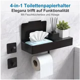 AIMAX Toilettenpapierhalter Toilettenpapierhalter ohne Bohren mit Feuchttuchbox 3in1 schwarz