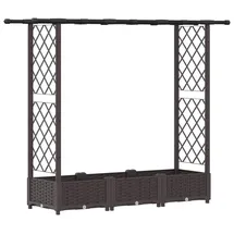 vidaXL Hochbeet mit Rankgitter und Dach 164 x 40 x 123 cm Braun