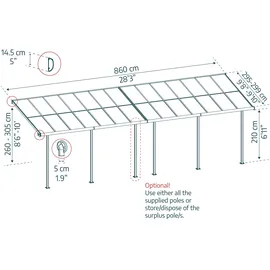CANOPIA Sierra Cabrio 295 x 860 cm grau
