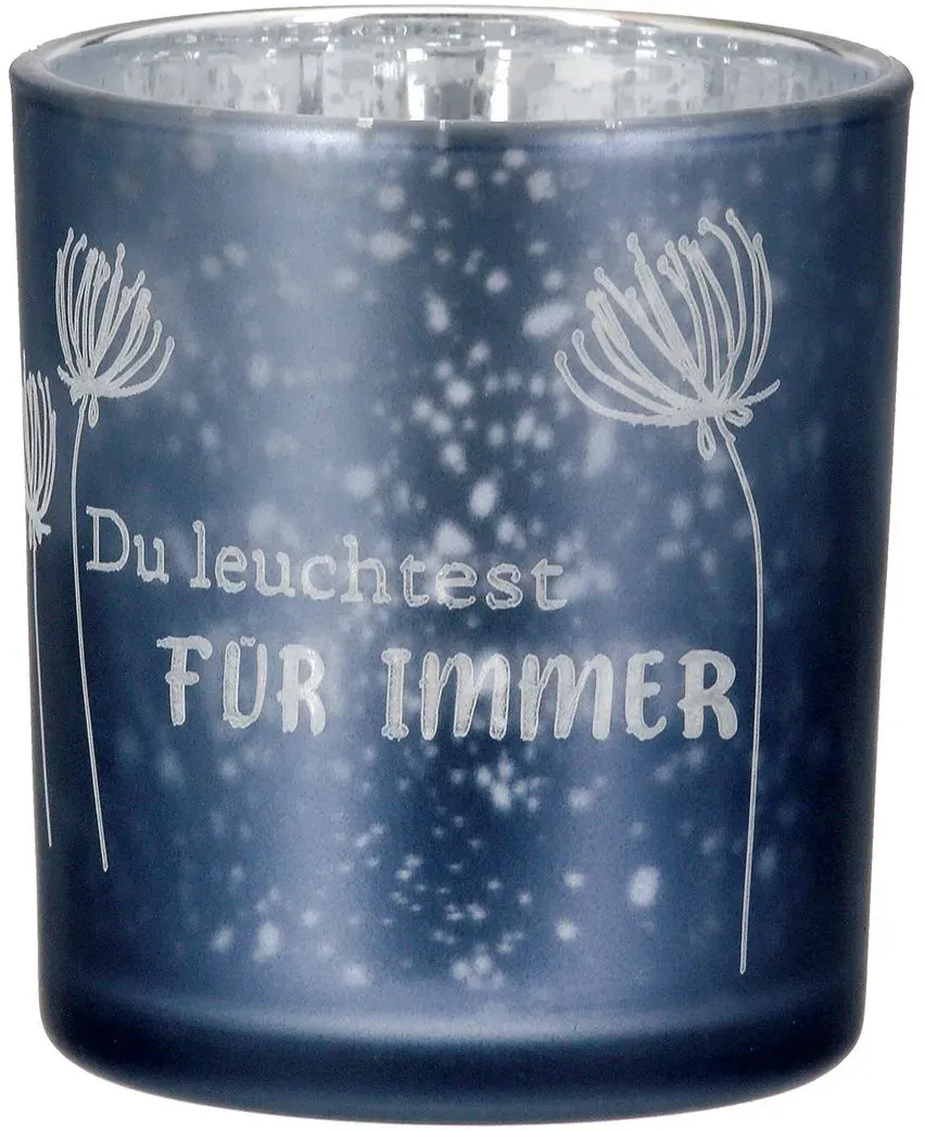 Windlicht Trauer dunkelblau 8cm Variante 2