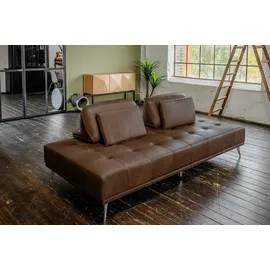 KAWOLA Schlafsofa Wiolo Leder grau