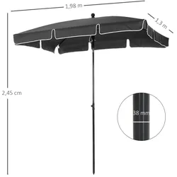 Outsunny - Pergola - 198Lx130Wx245Hcm - Grau