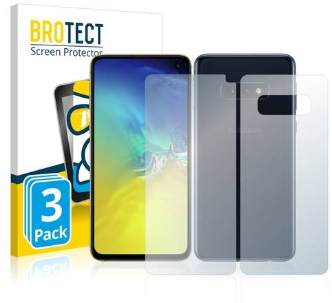 3x BROTECT® AirGlass® Panzerglasfolie für Samsung Galaxy S10e (Vorder + Rückseite)