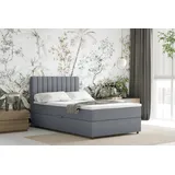 panda möbel Boxspringbett Everest, mit Topper- dunkelgrau