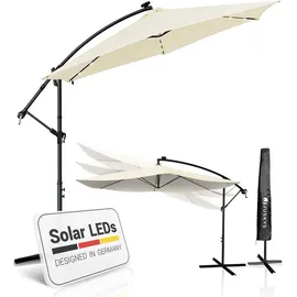 Juskys LED Ampelschirm Brazil Ø 350 cm Creme
