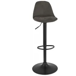 Verstellbarer Hocker aus Metall & Textil | Barstuhl mit Höhenverstellung | Ergonomischer Sitzhocker mit Rückenlehne | Modern Elegant | Kadima Design