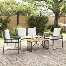 vidaXL Gartenmöbel Set 4-tlg. Schwarz