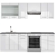 Vicco Küchenzeile Fame-Line 240 cm Weiß Hochglanz