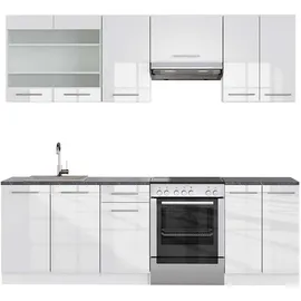 Vicco Küchenzeile Fame-Line 240 cm Weiß Hochglanz