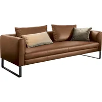 Candy 3-Sitzer 3C CANDY "Avola Designsofa mit Lederbezug, tolle Verarbeitungsdetails", braun (brandy), B:204cm H:85cm T:100cm, Sofas, bequem und komfortabel