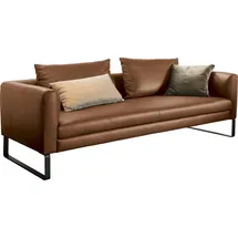 Candy 3C Candy 3-Sitzer Avola Designsofa mit Lederbezug, tolle Verarbeitungsdetails, bequem und komfortabel braun