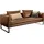 Candy 3C Candy 3-Sitzer Avola Designsofa mit Lederbezug, tolle Verarbeitungsdetails, bequem und komfortabel braun