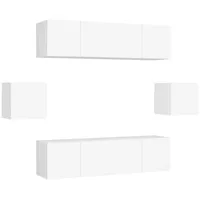 VidaXL 6-tlg. TV-Schrank-Set Weiß Holzwerkstoff