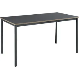 [en.casa] Essgruppe 'Lindesberg' 5-tlg. Esstisch mit 4 Stühlen 140 x 80 cm rechteckige Tischplatte Grau/Hellbraun - Grau