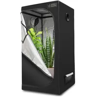 Premium Grow Zelt – Hochwertiger 1680D Stoff, Diamant reflektierende Innenseite, Stärkste Reißverschlüsse, Ultradichtes und hohes Anbauzelt, EZ-View Fenster, Growbox 6 Größen (80x80x180cm)