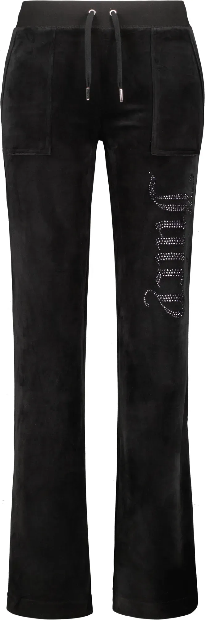 Sweathose JUICY COUTURE "LAYLA PANT JEWELLED Damen", Damen, Gr. S, EURO-Größen, schwarz, 95% POLYESTER 5% ELASTAN, figurbetont, Hosen, Trainingshose Damen, Sweathose, Velour, Jogginghose mit Glitzer, Sale