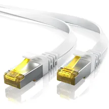 Primewire LAN-Kabel CAT.7, RJ-45 (Ethernet), CAT 7 Flachband U/FTP Gigabit Netzwerkkabel 10 Gbit/s Patchkabel - 5m