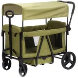 Fillikid Bollerwagen Oskar für 2 Kinder max. Belastung 80 kg - Grün Schwarz