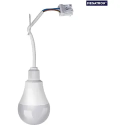 Megatron LED Renovierungs-Leuchte BAULICHT D60MM, IP20, mit 15cm Kabel + Klemme (fest), 8.5W 4000K 810lm, Kunststoff MT69056