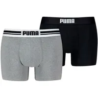 Puma Everyday Placed Logo Boxershorts Grau / Schwarz L 2er Pack