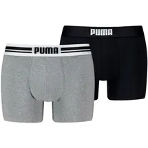 Puma Everyday Placed Logo Boxershorts Grau / Schwarz L 2er Pack