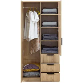 [en.casa] Kleiderschrank Eiselfing 176x80x52 cm 3 Schubladen