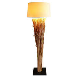Levandeo® Stehlampe, Lampe Stehlampe 175cm Holz Natur Beige Holzlampe Unikat Treibholz Leuchte