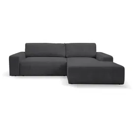 werk2 Ecksofa WERK2 "Rotterdam-L, kuschelweicher Cord oder Breitcord, L-Form, Breite 267 cm", grau (anthrazit), B:267cm H:85cm T:165cm, 90% Polyester, 10% Nylon, Sofas, Ecksofa, Design Ecksofa mit Schlaffunktion & Bettkasten, Cord, Anthrazit