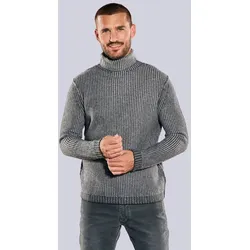 emilio adani Herren Pullover mit Rollkragen schwarz regular gestreift Rollkragen - XXL