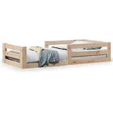 vidaXL Massivholzbett 100 x 200 cm Beige