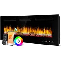 Kesser KESSER® Elektrokamin Wandkamin Elektrischer Kamin mit Heizung 9 Farbmodi LED flammeneffekt, 900/1800 W Kaminofen Wand und einbaukamin Wandmontage Heizung App-Funktion Fernbedienung Touchscreen