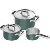 ZWILLING Kochgeschirrset, 3tlg | rund | 18/10 Edelstahl | Grün