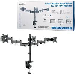 LogiLink Befestigungskit - einstellbarer Arm - für 3 LCD-Anzeigen - fester, kalt