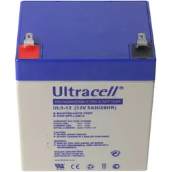 Ultracell UL5-12 12V 5Ah Bleiakku AGM Blei Gel Akku