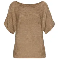 LASCANA Kurzarmpullover Braun 36/38