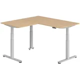 bümö Eckschreibtisch Eiche / Silber