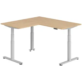 bümö Eckschreibtisch Eiche / Silber