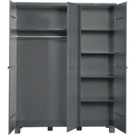 Woood Kleiderschrank Dennis 158 x 202 x 55 cm Dunkelgrau