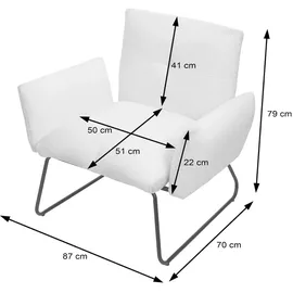 Mendler Lounge-Sessel HWC-K34, Cocktailsessel Sessel, Bouclé Stoff/Textil MVG-zertifiziert ~ weiß