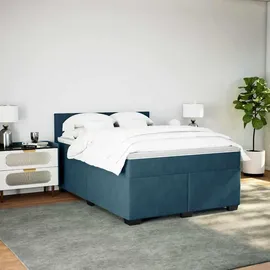 vidaXL Boxspringbett 140 x 200 cm Dunkelblau