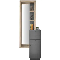 Kompaktgarderobe Frame Dekor Grau Anthrazit