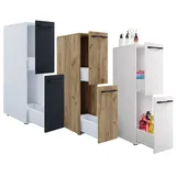 VCM Mid.you Midischrank 25 x 110 x 50 cm Honigeiche Metall