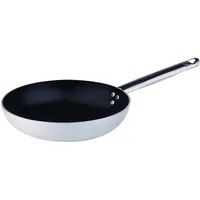 Pentole Agnelli platinum padella svasata bassa, in alluminio, con manico tubolare in acciaio inossidabile, argento, 24 cm