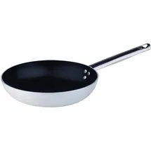 Pentole Agnelli platinum padella svasata bassa, in alluminio, con manico tubolare in acciaio inossidabile, argento, 24 cm