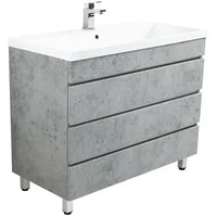 Magnolia home Stand Badmöbel Via 100 SoftClose beton mit