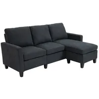 Homcom 3-Sitzer-Sofa mit zwei Liegesesseln und einer Chaiselounge 197 x 139 x 91 cm (BxTxH)