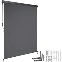 Tectake tectake® Senkrechtmarkise, verschiedene Größen, pulverbeschichtetes Aluminiumgehäuse, inkl. Wandhaltern