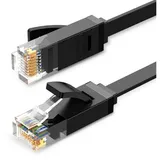UGREEN LAN Ethernet Flachkabel RJ45 Cat 6 UTP, 1000Mbps, 10m, Ugreen, Schwarz